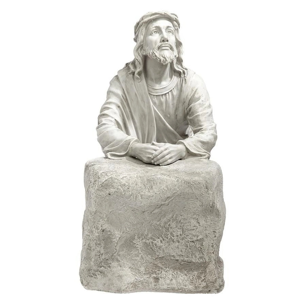 Jesus in the Garden of Gethsemane Religious Garden Statue, 23 Inch, Antique Stone P11946