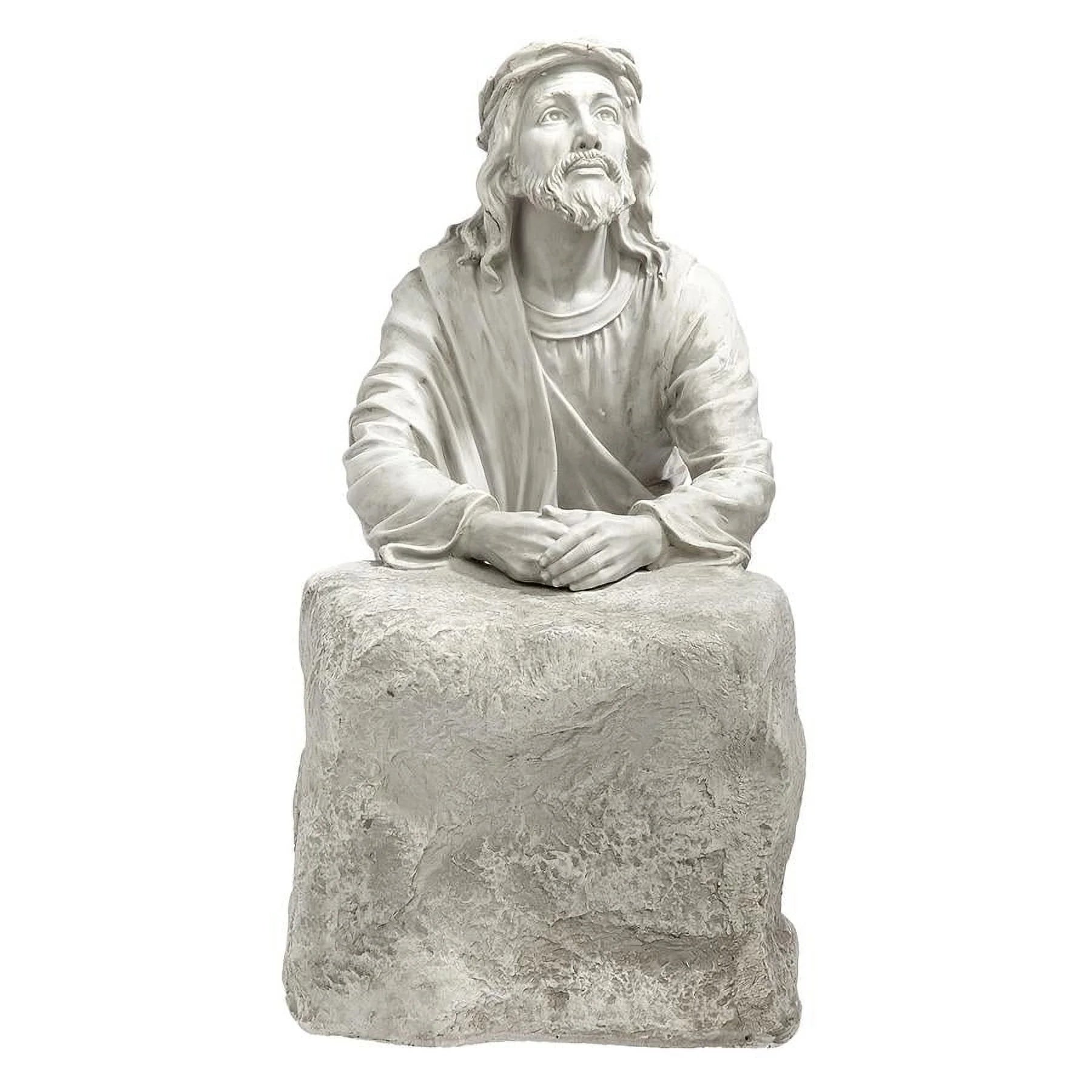 Jesus in the Garden of Gethsemane Religious Garden Statue, 23 Inch, Antique Stone P11946