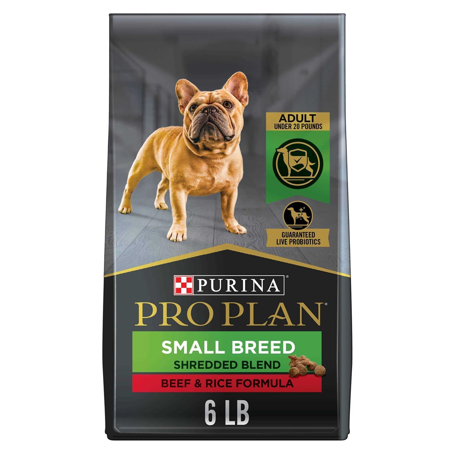 Purina Pro Plan High Protein Shredded Blend Beef &amp; Rice Formula Small Breed Dry Dog Food - Pet Supplies online store