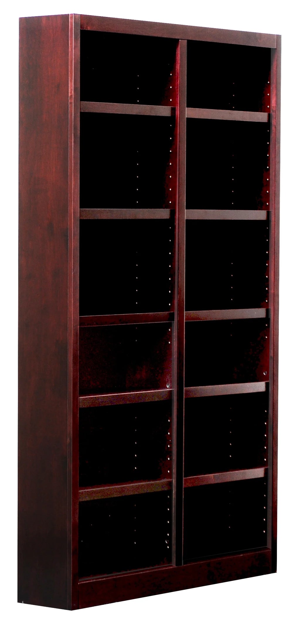 Double Wide Wood Bookcase, 84 Inch Tall Y186