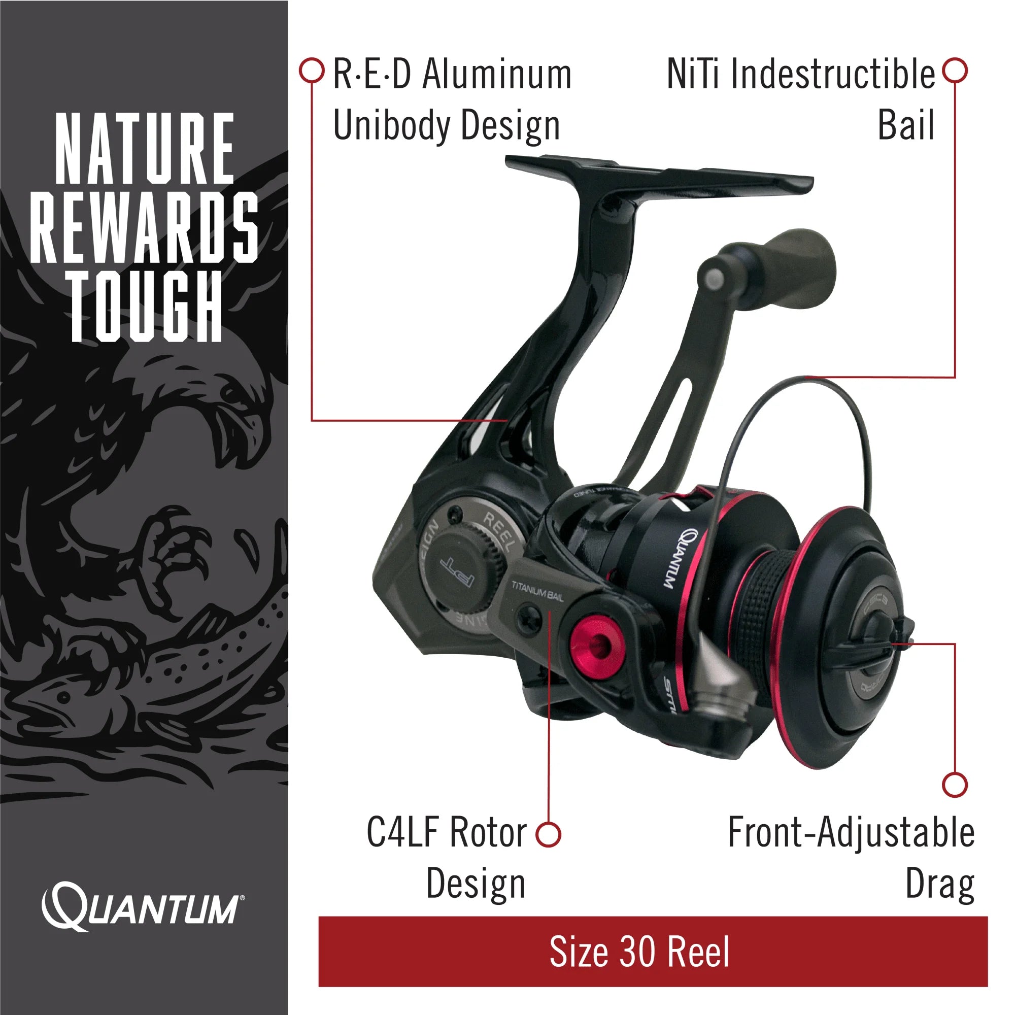 Spinning Fishing Reel, Size 30, Left/Right Retrieve, 6.0:1 Gear Ratio C250