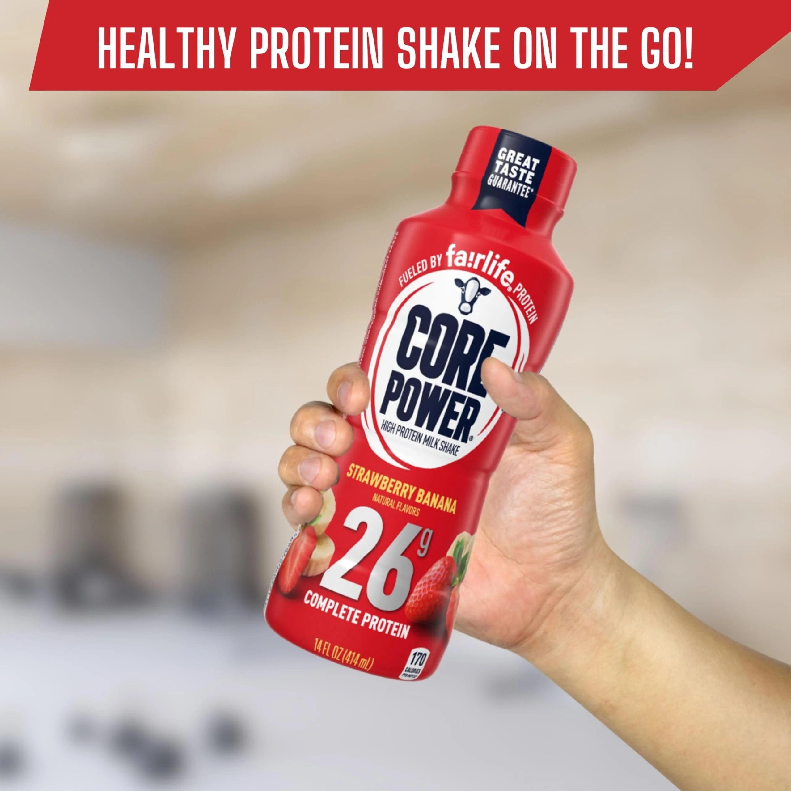 Strawberry Banana Protein Milk Shakes, 14 fl oz, 12-Pack H268