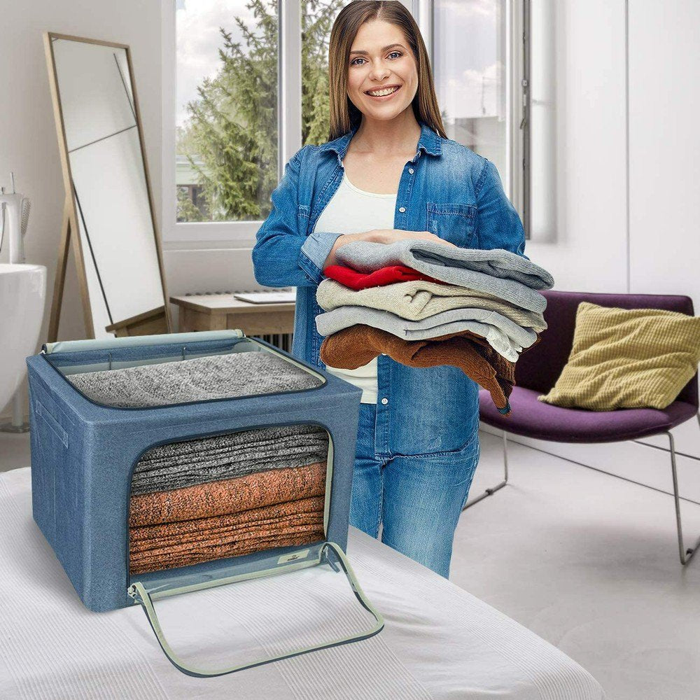 Stackable Clothes & Blanket Storage Bags - Underbed & Closet Organizer (2-Pack) U2111