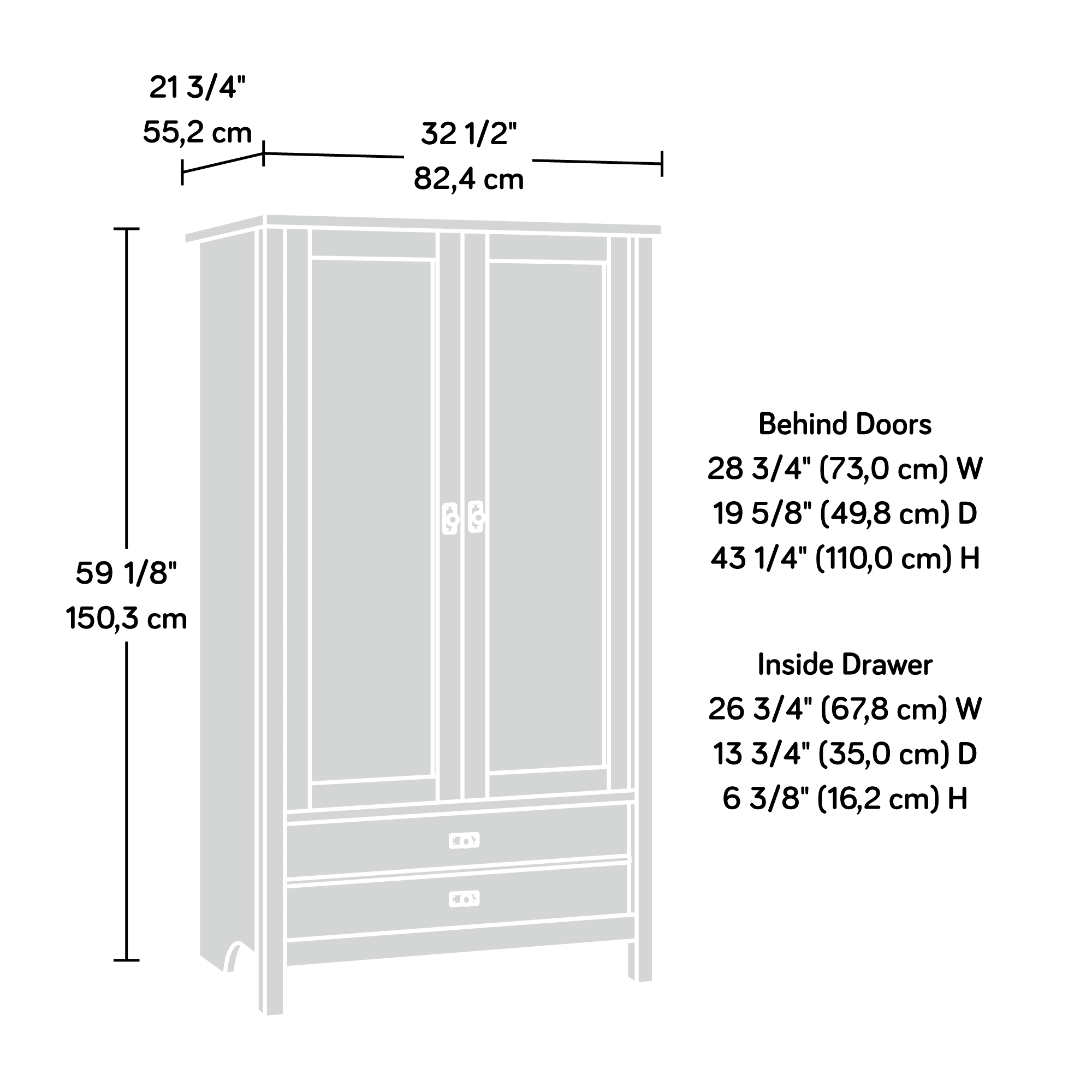 Soft White Armoire B55246