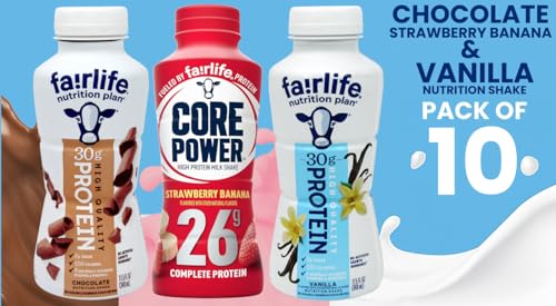 Protein Shake Variety Pack with Neoprene Sleeve, 10 Count V75544