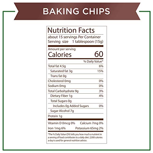 Sugar Free Dark Chocolate Baking Chips, 8 oz W57256