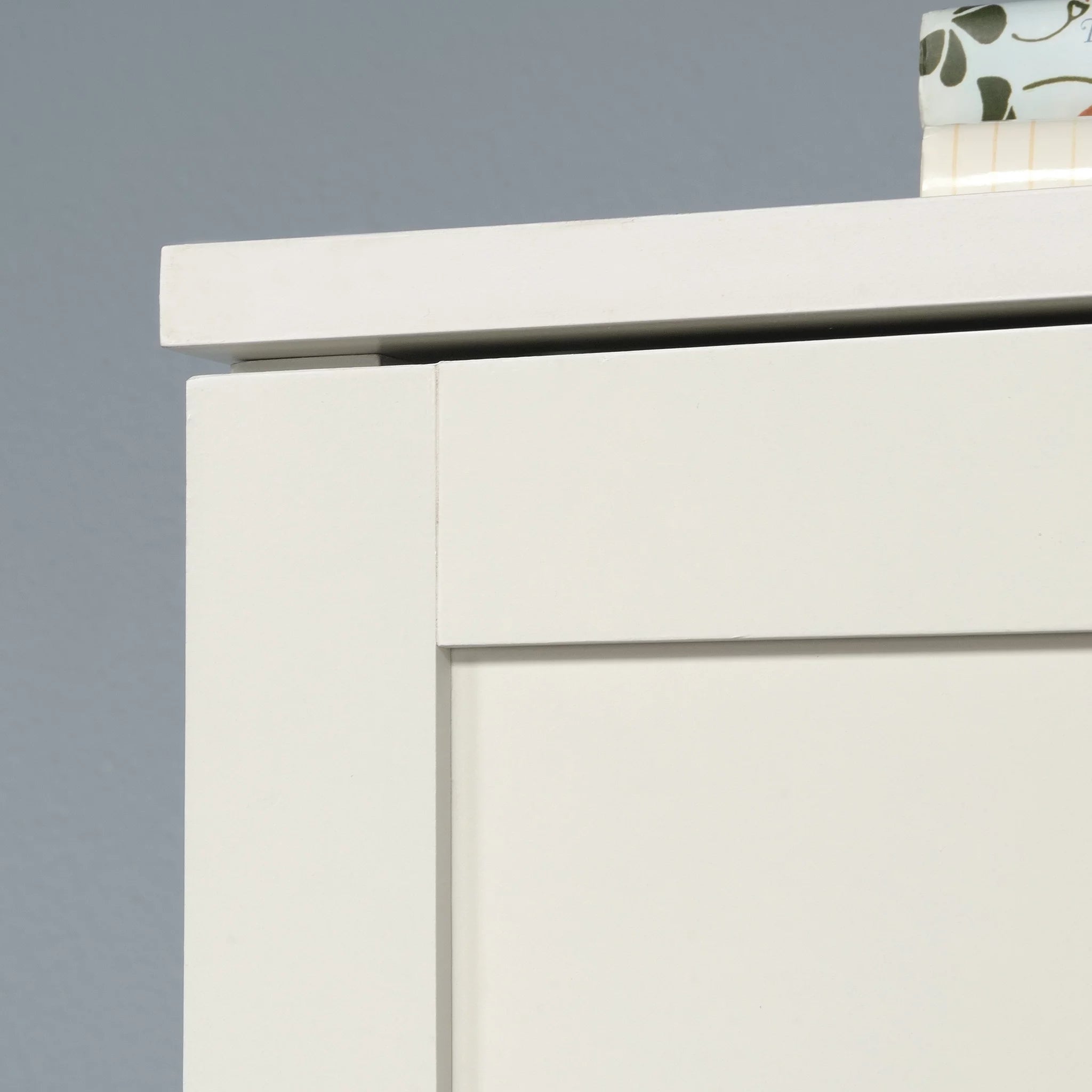 Wood Storage Cabinet, White Finish B3192