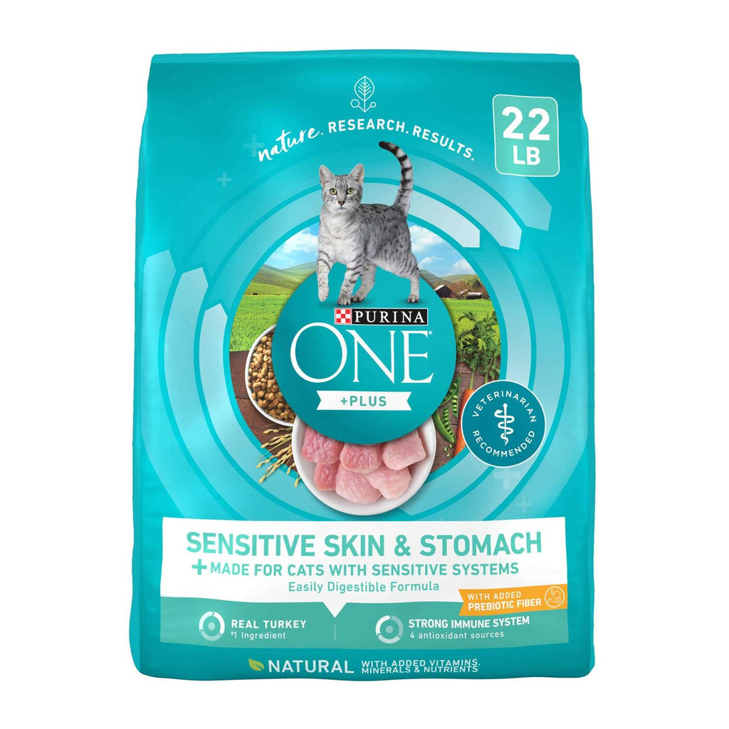 Purina ONE Plus Dry Cat Food Sensitive Skin &amp; Stomach - Pet Supplies online store
