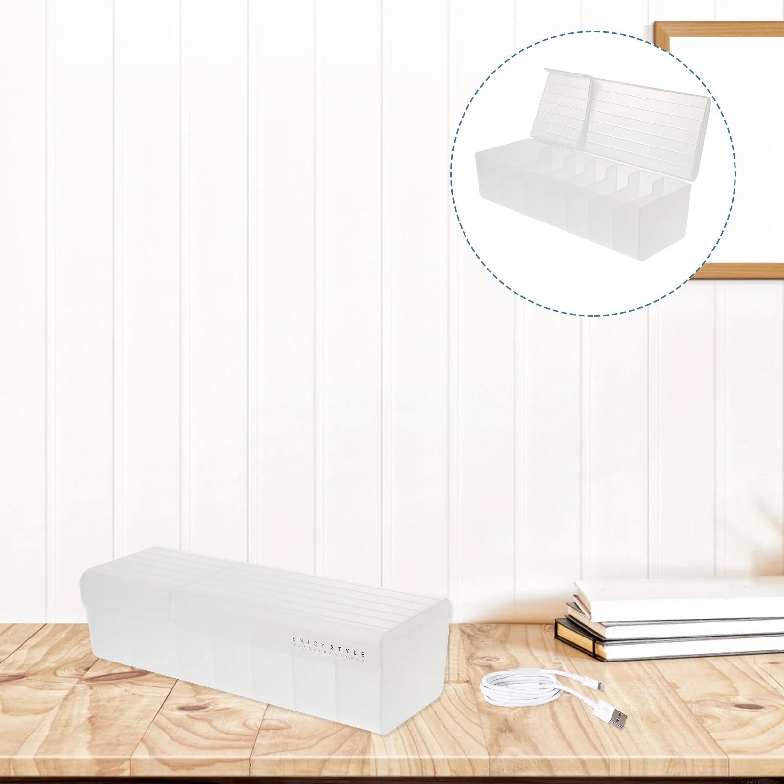 Slim USB Cable Organizer Storage Box E208077