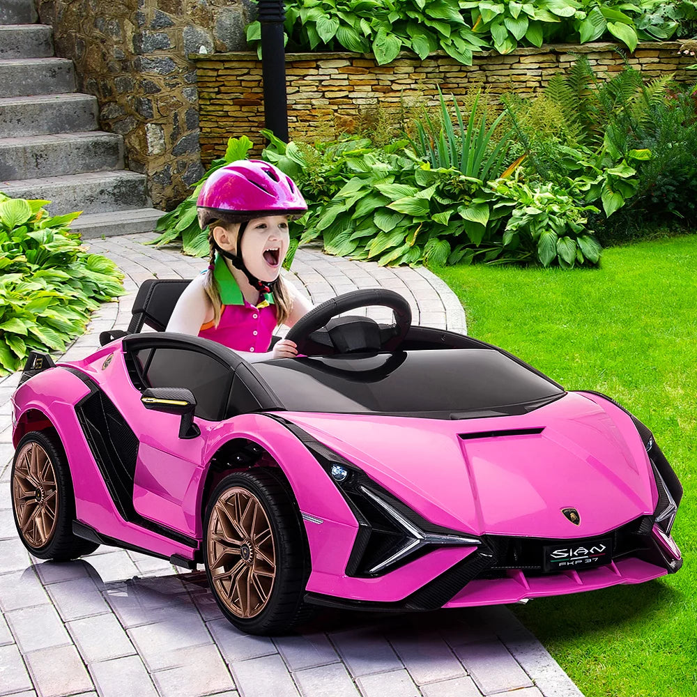 Pink Ride On Sports Car with Remote Control, 12V Electric Battery Powered Toy for Kids P8161