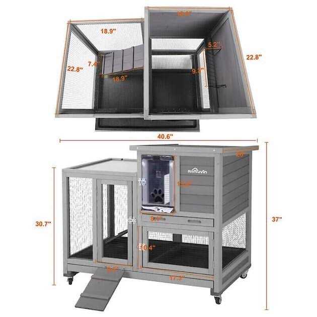 Outdoor Indoor Bunny Hutch with Run S228050