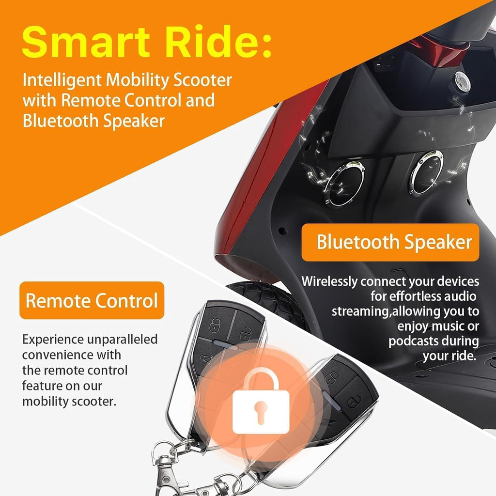 4 Wheel Mobility Scooter for Seniors, 500lbs Capacity, 36-Mile Range R592775