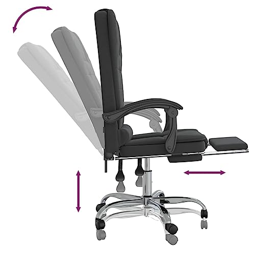 Massage Reclining Office Chair Black Velvet V547