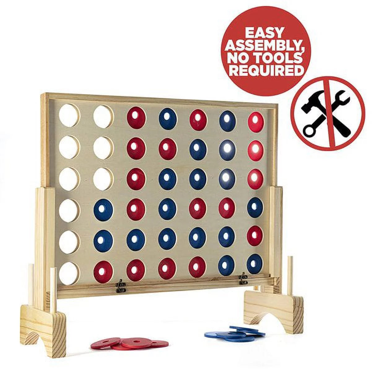 Giant Connect 4 Game - 4 in A Row Wooden Family Game Indoor/Outdoor Use C266540