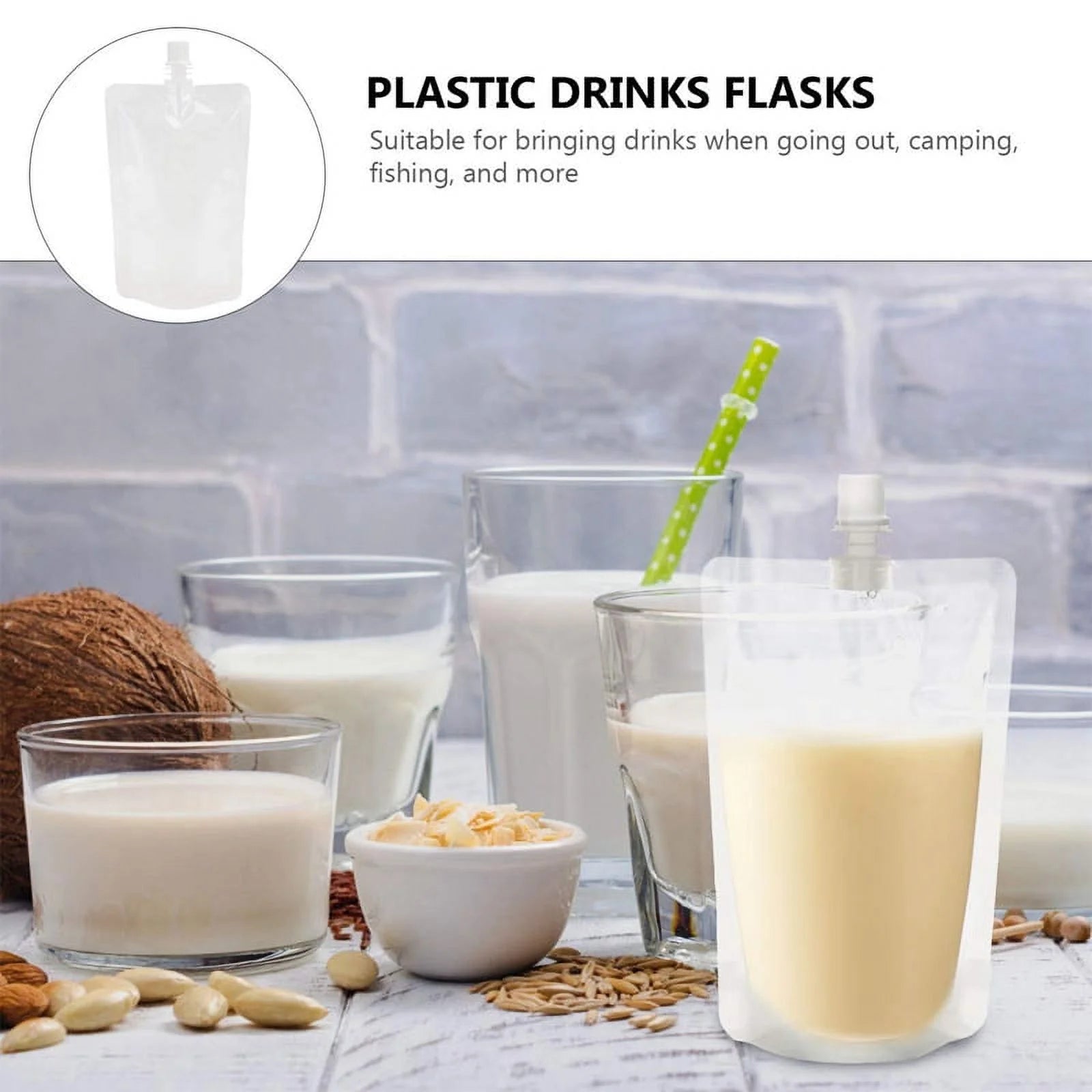 50PCS 100Ml Leak Proof Stand Up Pouch for Beverage Juice Milk Coffee Z3279