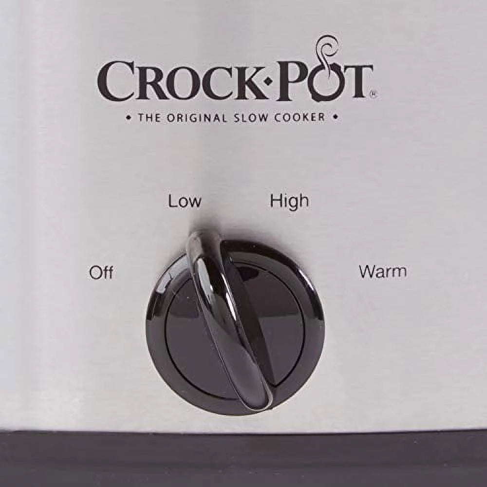 7 Quart Oval Manual Slow Cooker, Stainless Steel Y725846