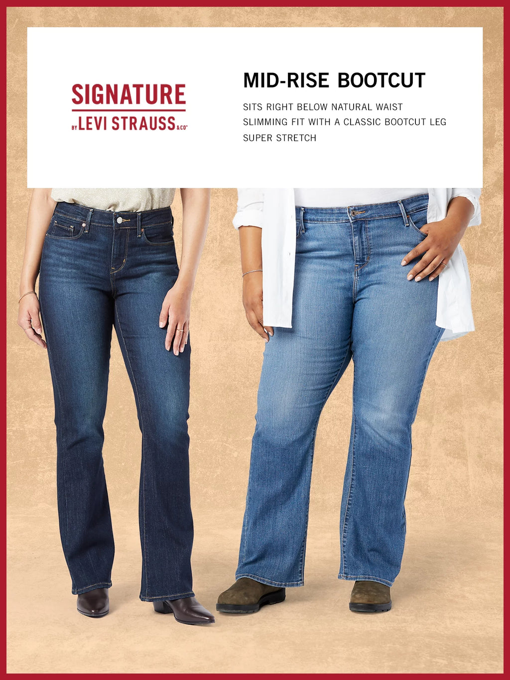 Women's Mid Rise Bootcut Jeans H8172