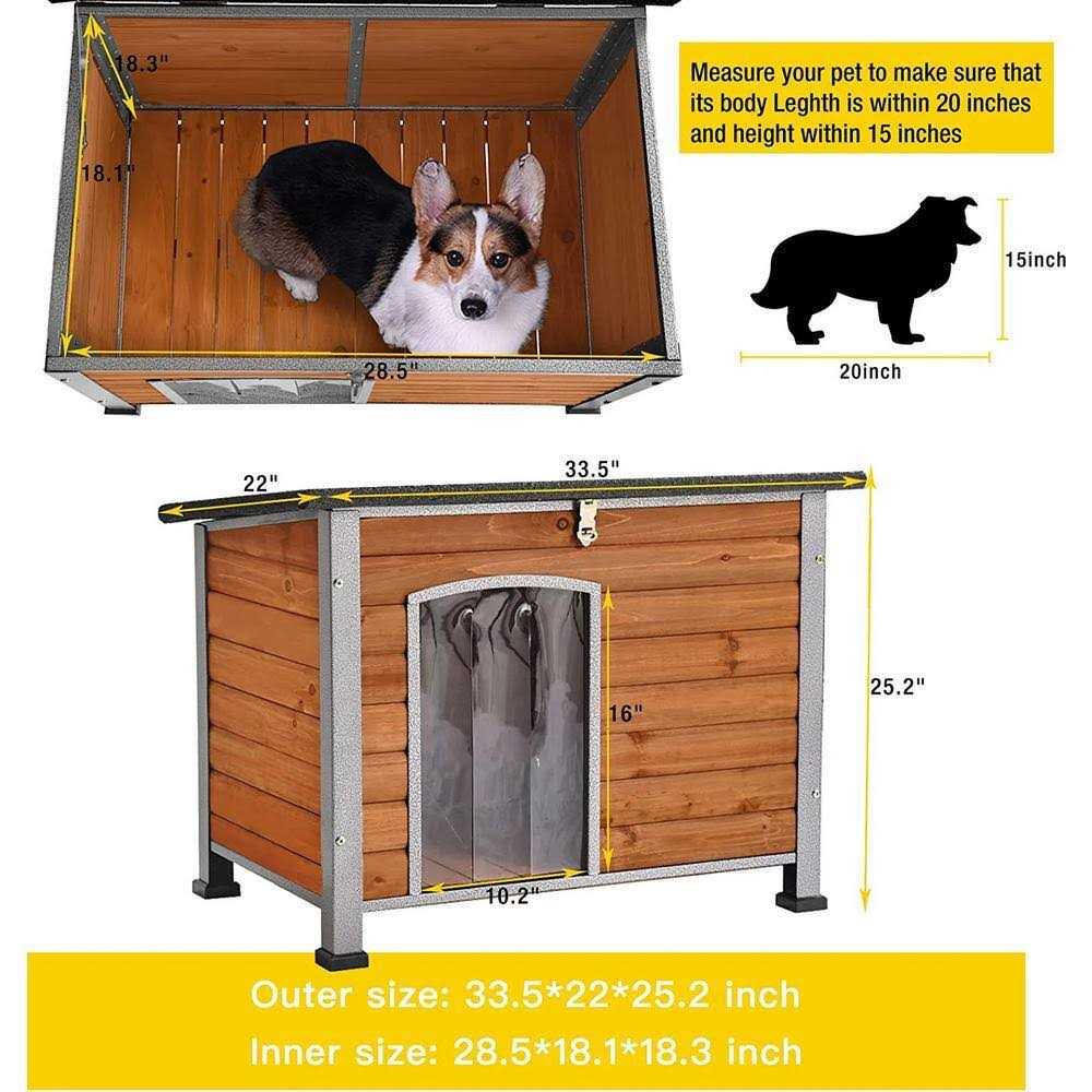 Wooden Dog Crate House with Iron Frame I4234