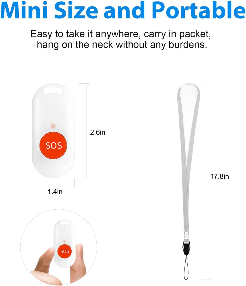 Waterproof SOS Call Button Pager for Elderly Caregiver Alert System J987