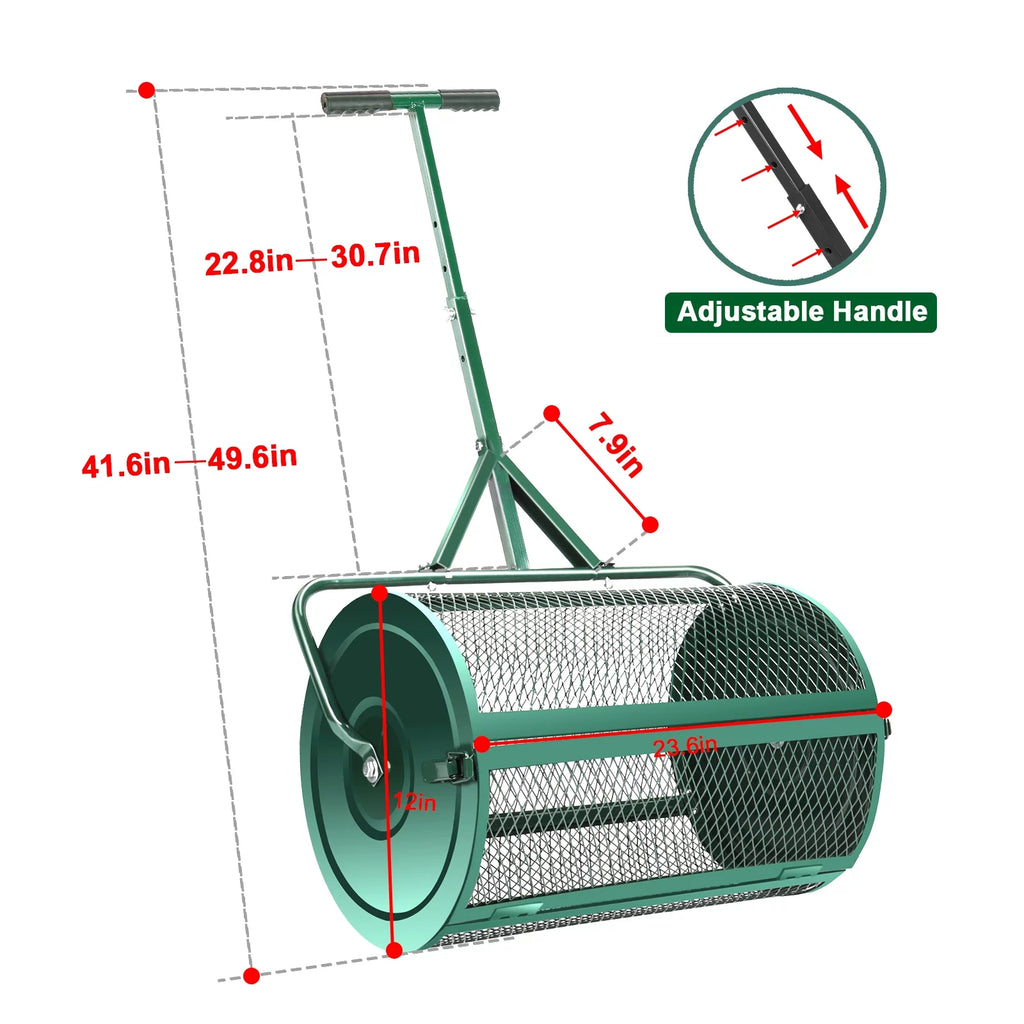 Compost Spreader with T-Shaped Handle for Lawn and Garden X42412