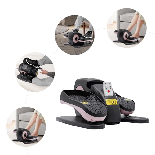 Seated Pedal Exerciser for Seniors, Quiet Mini Elliptical Machine with Remote Control W4862