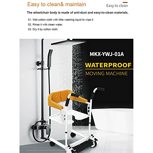Patient Lift Wheelchair for Home, Nursing Elderly Transfer Lifter with 180° Split Seat, 200 Lbs Capacity E613