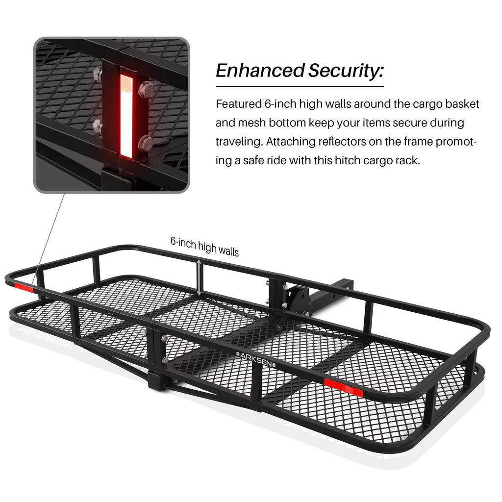 Folding Cargo Carrier Luggage Basket 2" Receiver Hitch 60" R34916