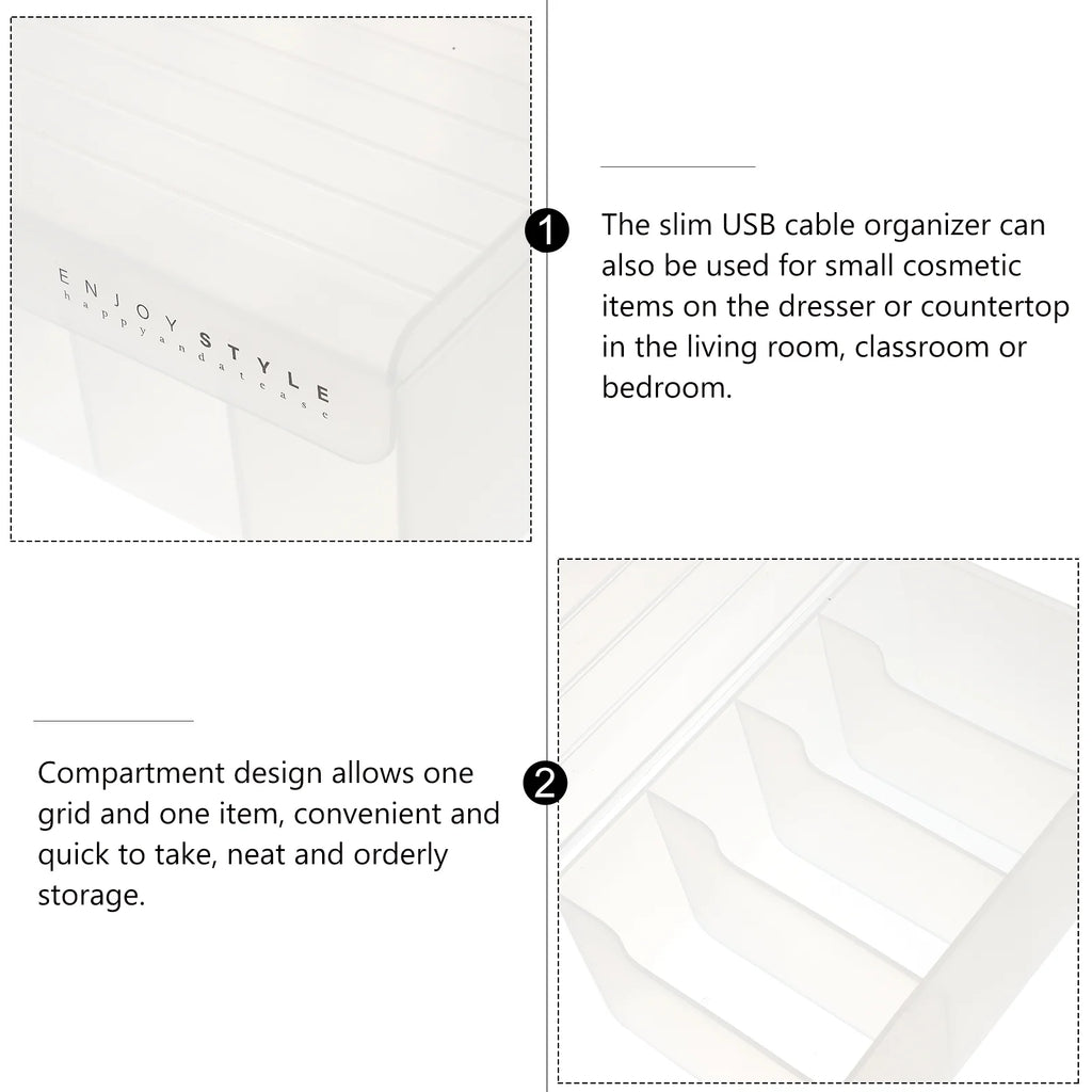 Slim USB Cable Organizer Storage Box E208077