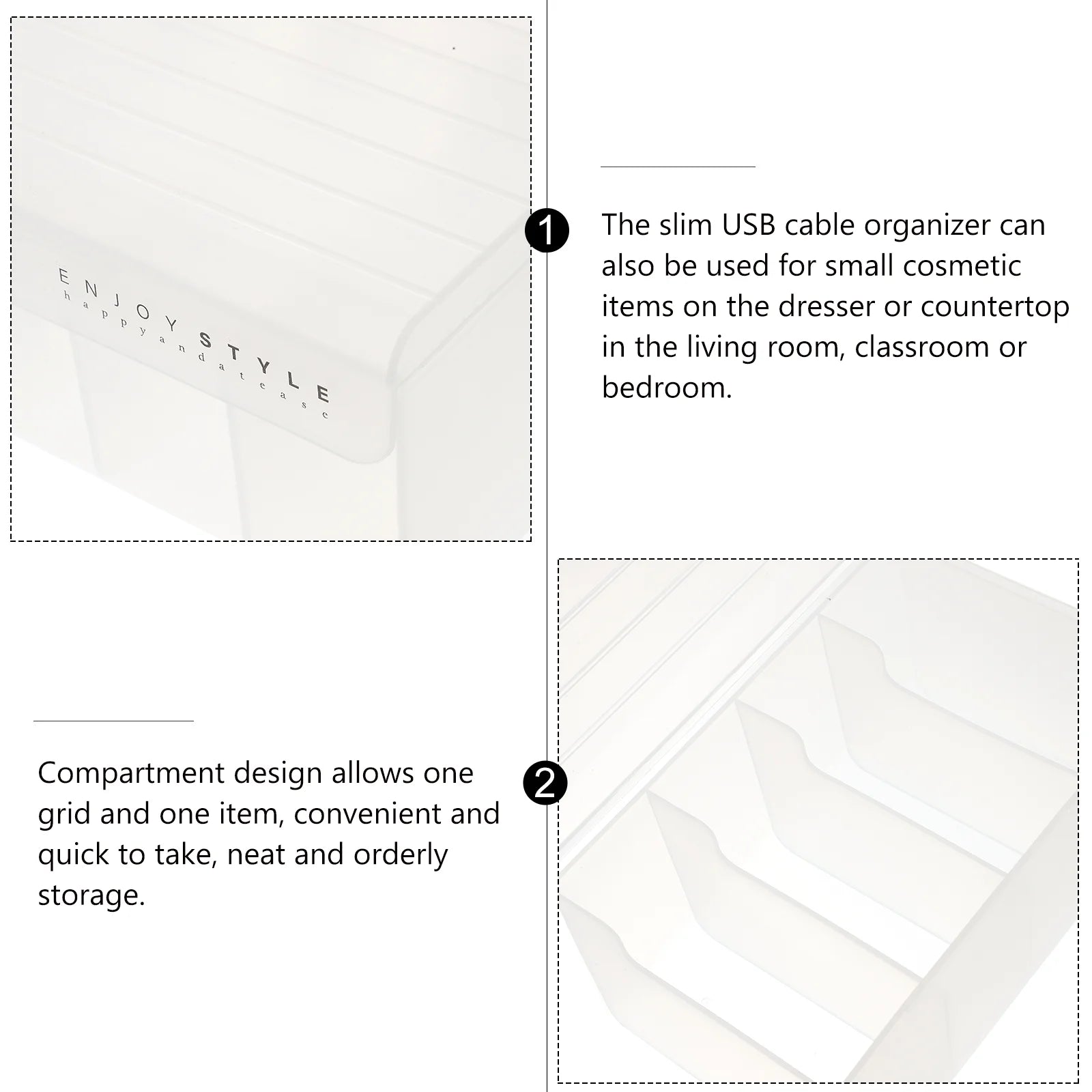 Slim USB Cable Organizer Storage Box E208077