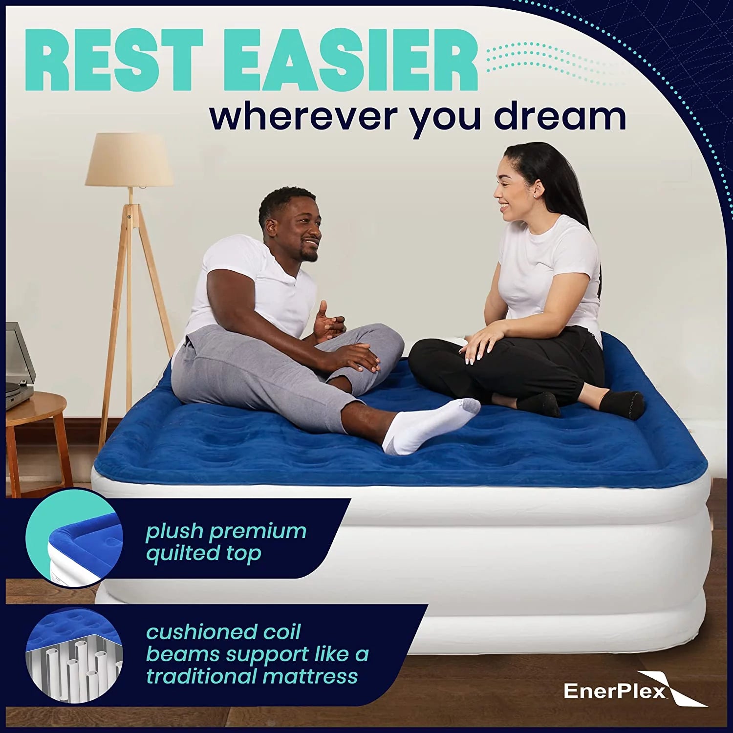 Queen Air Mattress with Built-in Pump, 18 Inch B6401