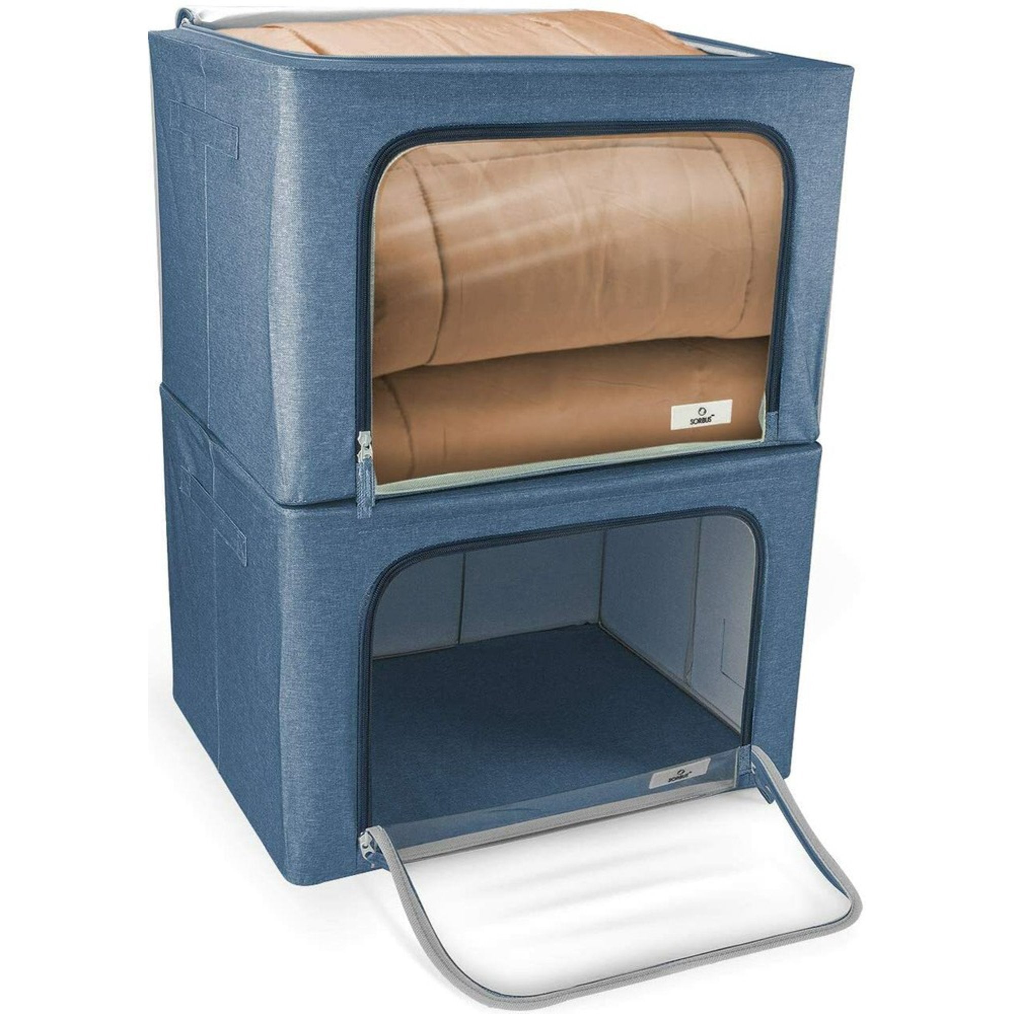 Stackable Clothes & Blanket Storage Bags - Underbed & Closet Organizer (2-Pack) U2111