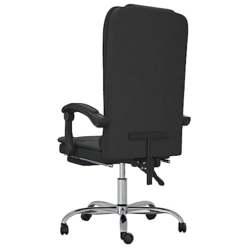 Massage Reclining Office Chair Black Velvet V547