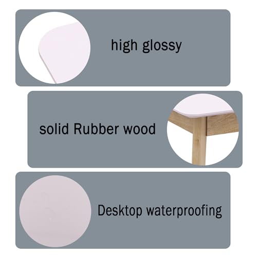 Pink Vanity Desk with Solid Wood Legs for Small Spaces K591662