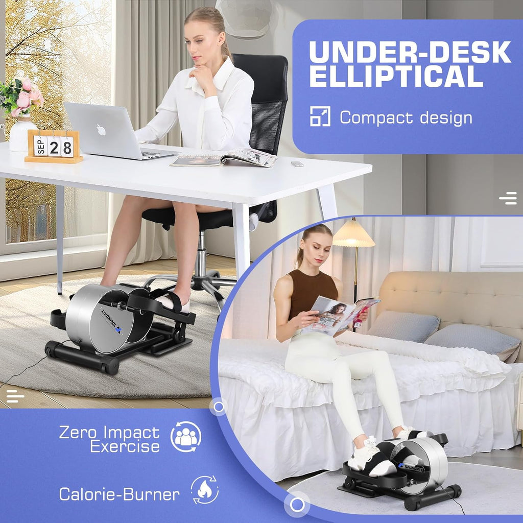 Under Desk Elliptical with Fitness App and LCD Display Y8364