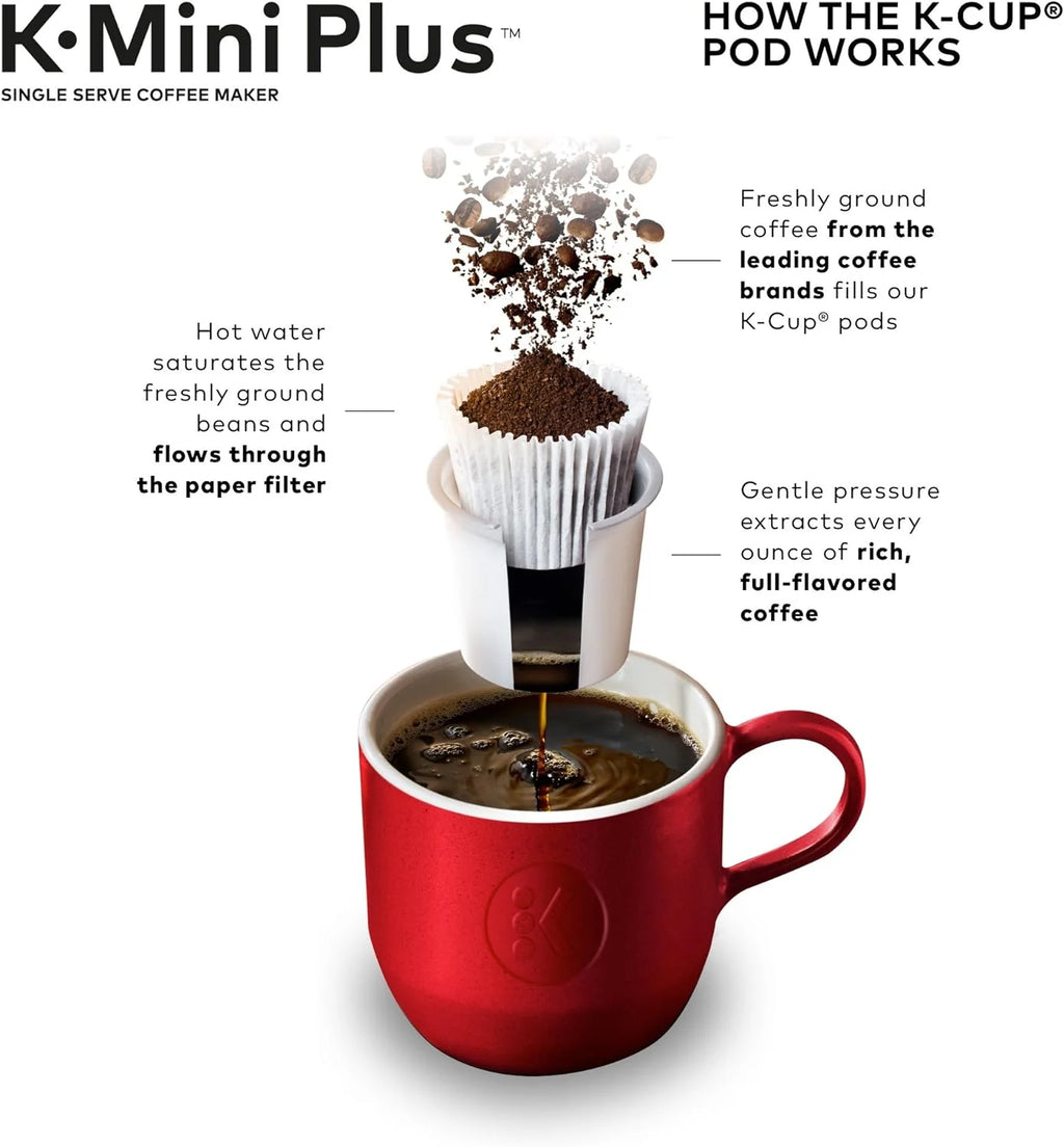 Single Serve Coffee Maker with 6-12 oz Brew Sizes, Black E9314
