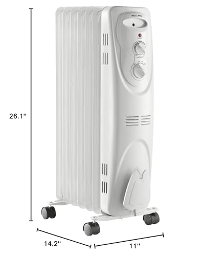 Oil Filled Radiator Heater for Indoor Use, 1500W, 3 Heat Settings, Black L661109