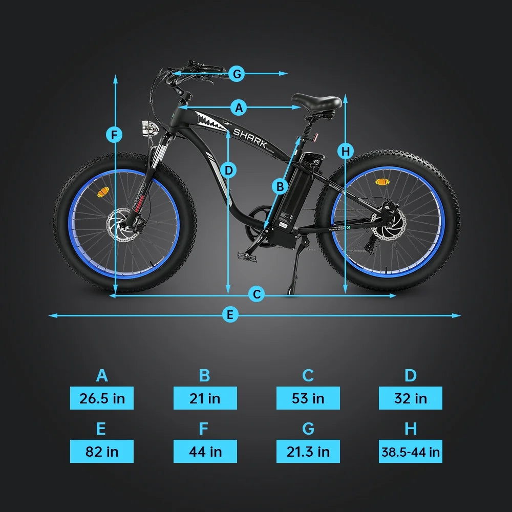 Electric Bike Fat Tire 26" Adults Aluminum Frame 750W Motor 48V 12.5AH C6861
