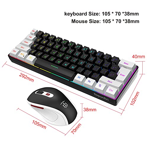 Wireless Gaming Keyboard and Mouse Combo, 2.4G Mini Mechanical Feel, Ergonomic Vertical Mouse H886