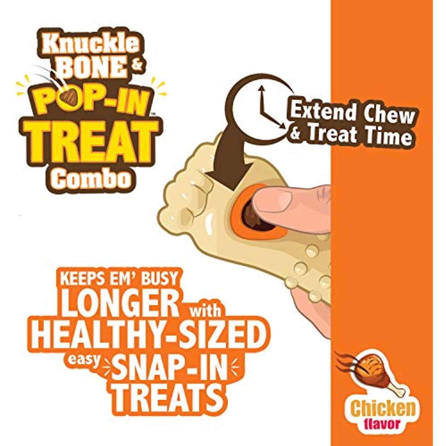 Chicken Knuckle Bone & Treat Combo Dog Toy Z7906