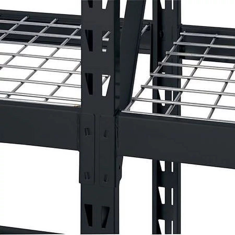 4-Tier Welded Steel Storage Rack, Black W318