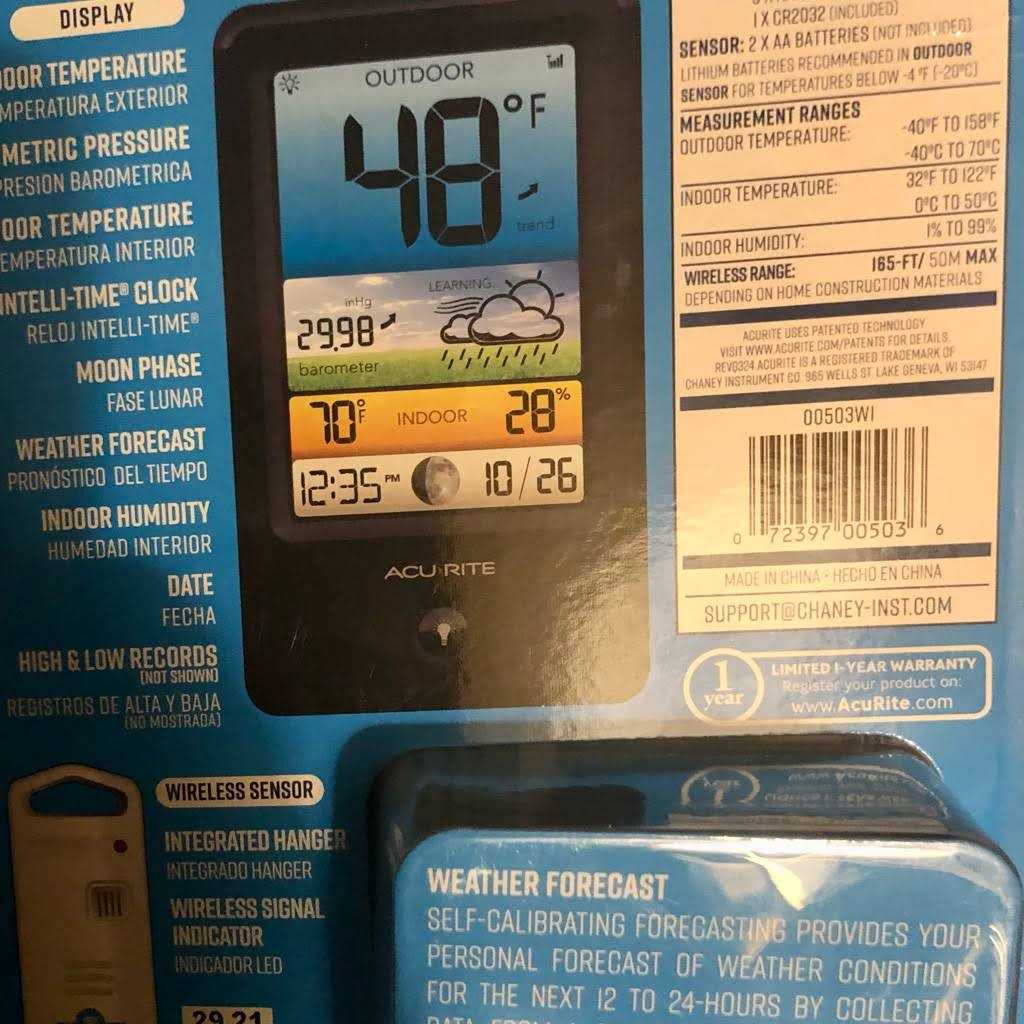 Wireless Color Forecaster with Temperature and Humidity Y583