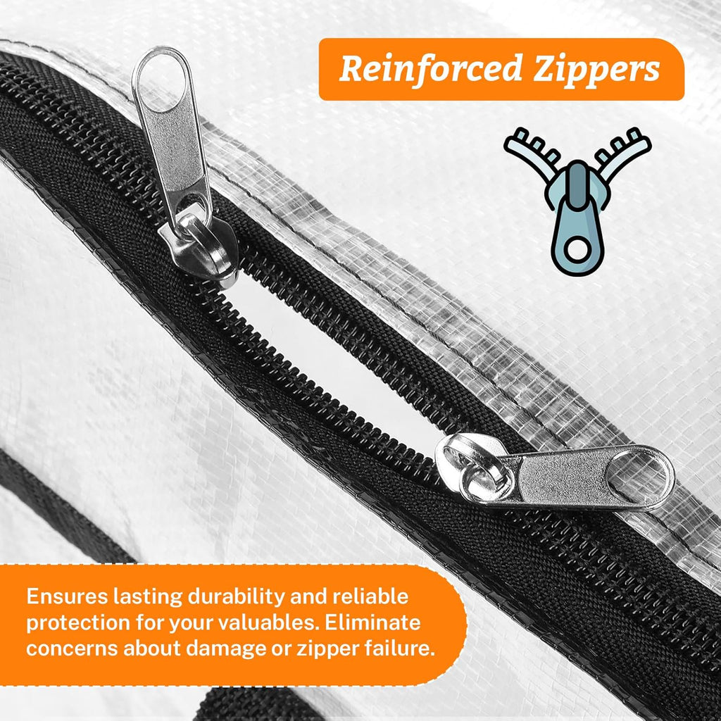 Clear Clothes Storage Bags with Zipper and Handle, 8 Pack J7254