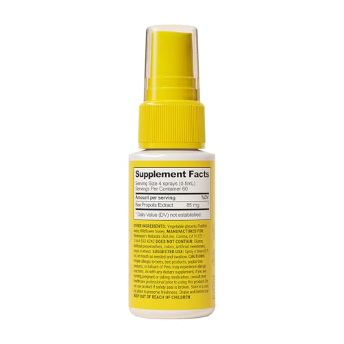 Propolis Throat Spray, 95% Bee Propolis Extract, Natural Sore Throat Relief, 1.06 oz B633011