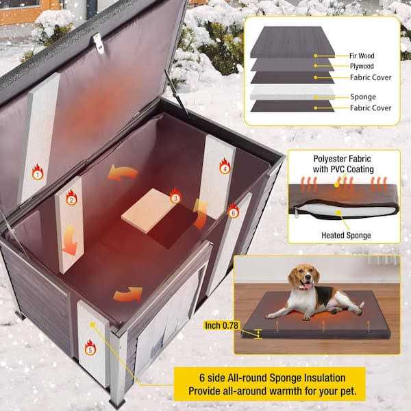 Insulated Outdoor Dog House with Waterproof Roof H34867