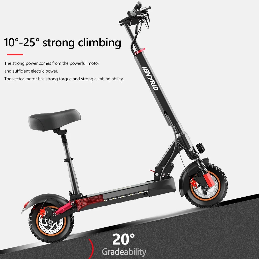 Electric Scooter 28 mph, 25 Miles Range, 700W, 10" Tires, Foldable J207