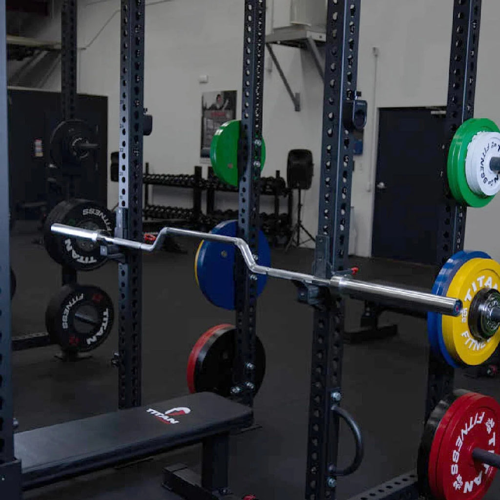 7 FT Cambered Olympic Bench Press Bar, 600 LB, Chrome Finish O95359