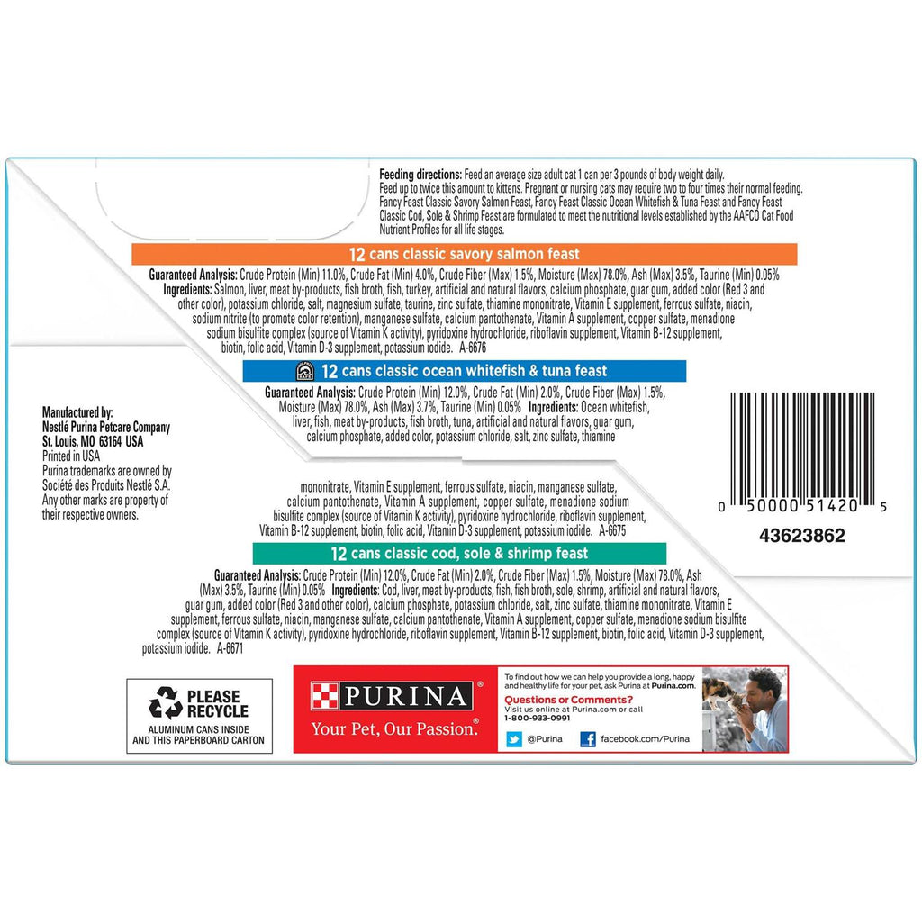Grain-Free Wet Cat Food Variety Pack Seafood Pate I189