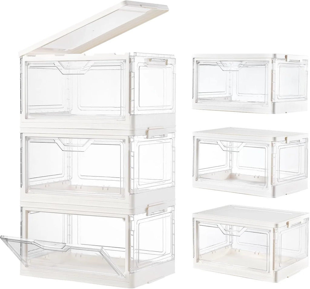 Stackable Clear Plastic Storage Bins with Lids G80963