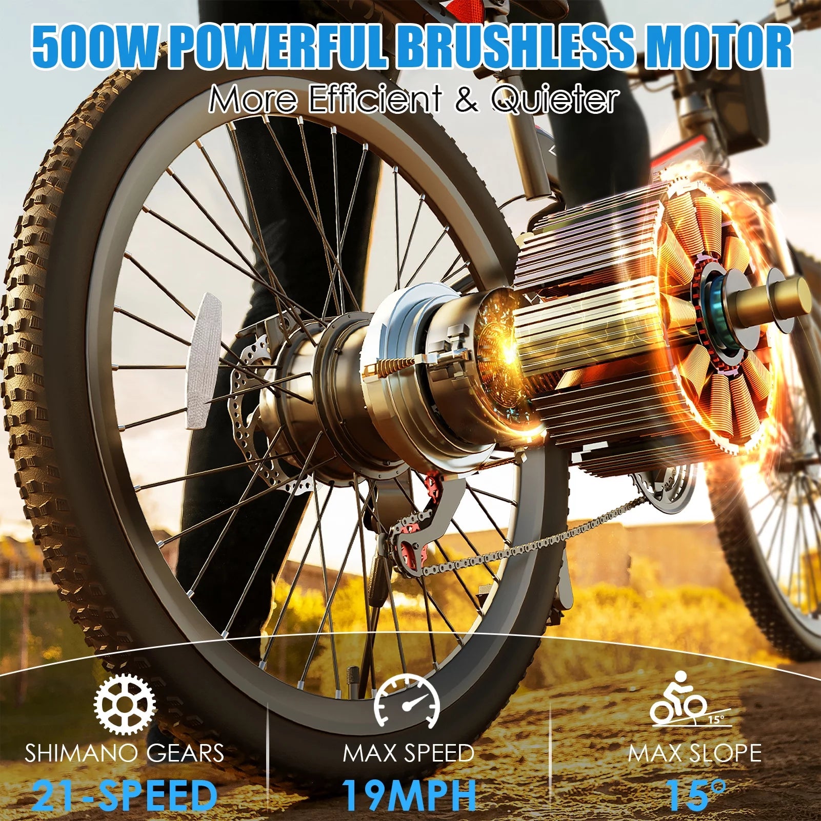 Folding Electric Mountain Bike for Adults, 48V 7.8Ah, 21 Speed W320
