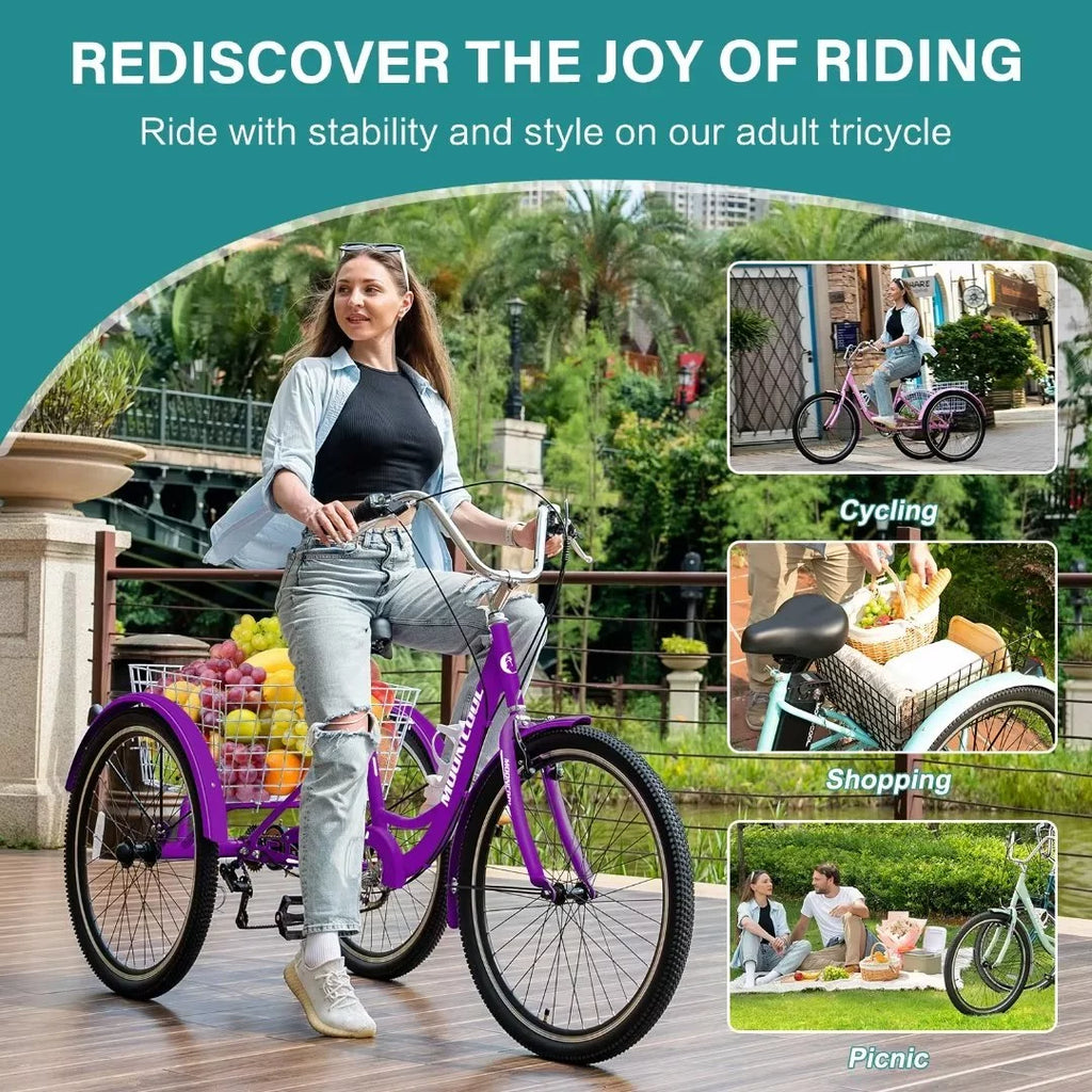 Adult Electric Tricycle 500W 3-Wheel Bike for Seniors P326542